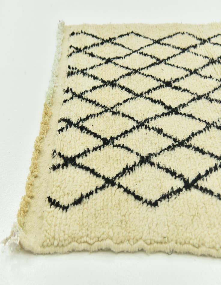 Detail image of  3' 4 x 5'  Hand Knotted Moroccan Wool Rug