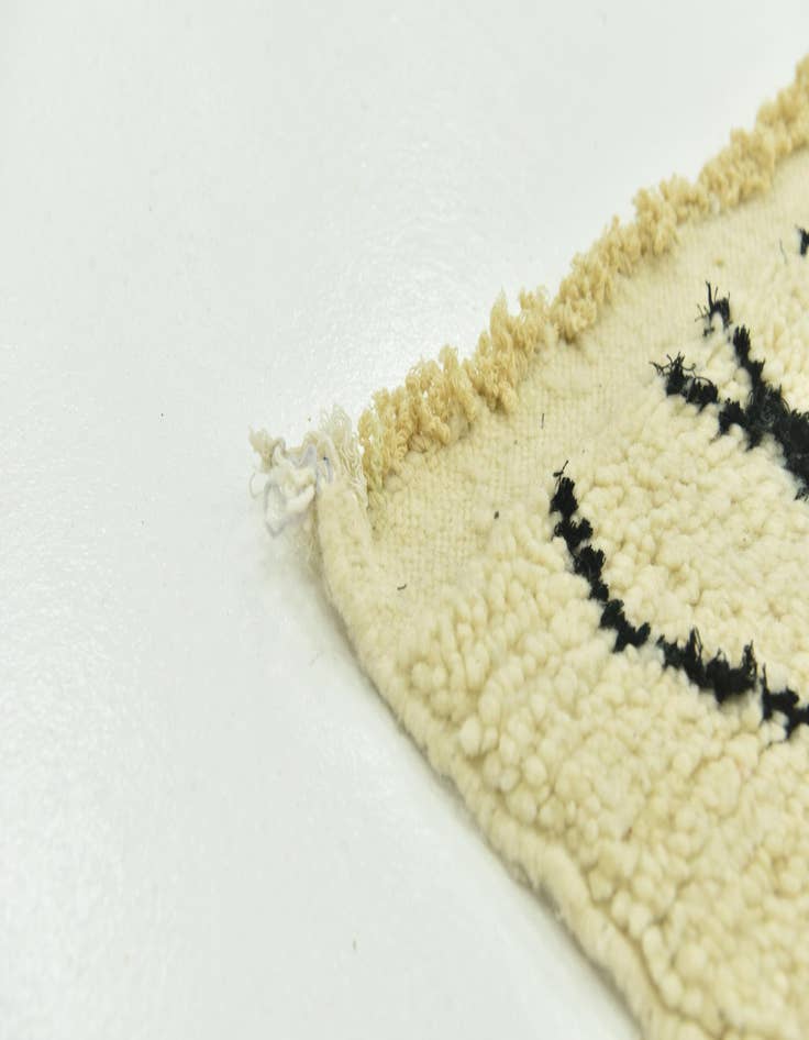 Detail image of  3' 4 x 5'  Hand Knotted Moroccan Wool Rug