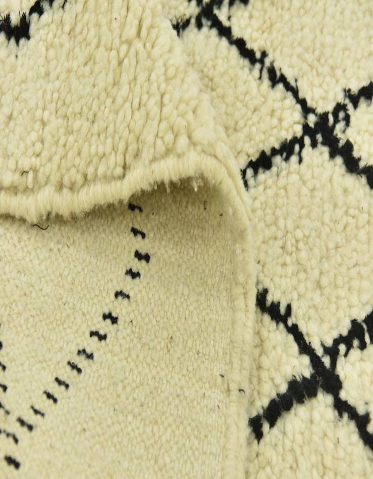 Detail image of  3' 4 x 5'  Hand Knotted Moroccan Wool Rug