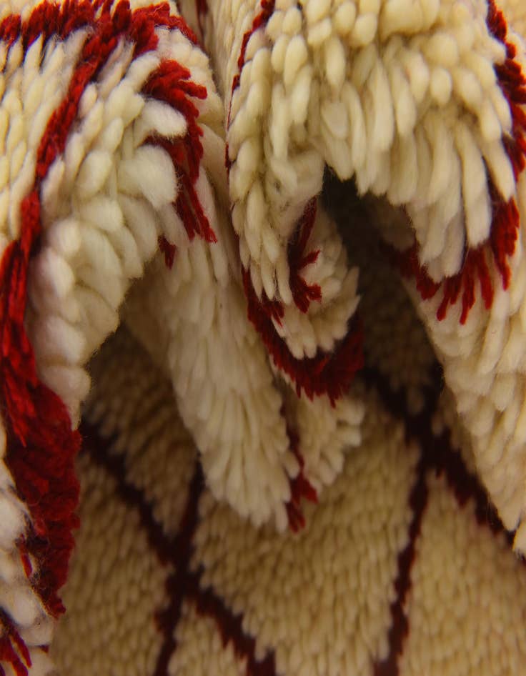 Detail image of  3' 6 x 5'  Hand Knotted Moroccan Wool Rug