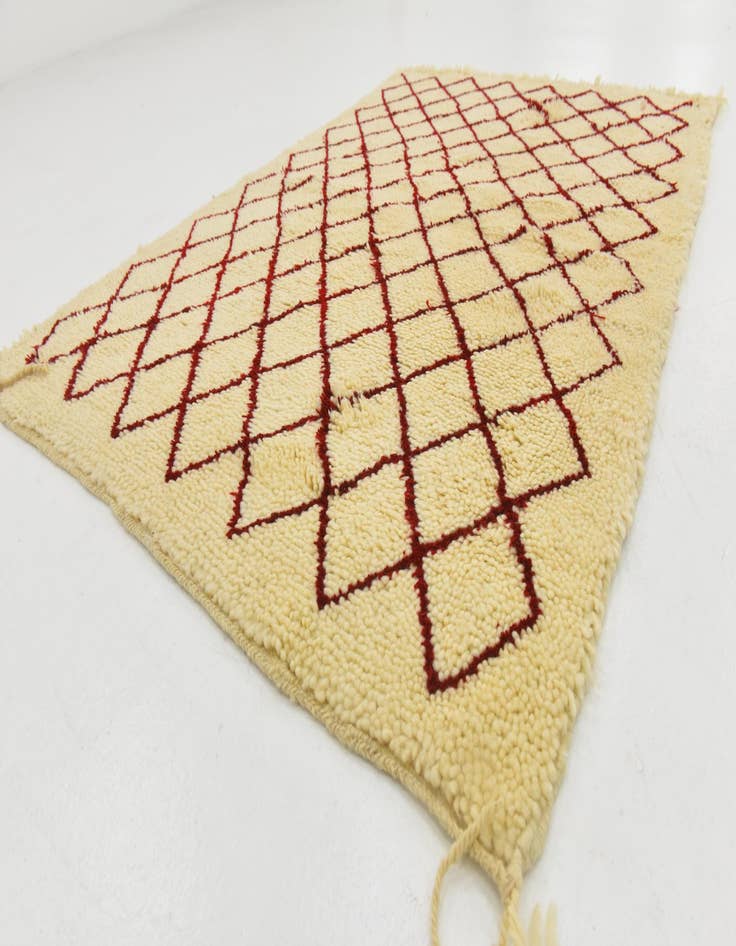 Detail image of  3' 6 x 5'  Hand Knotted Moroccan Wool Rug