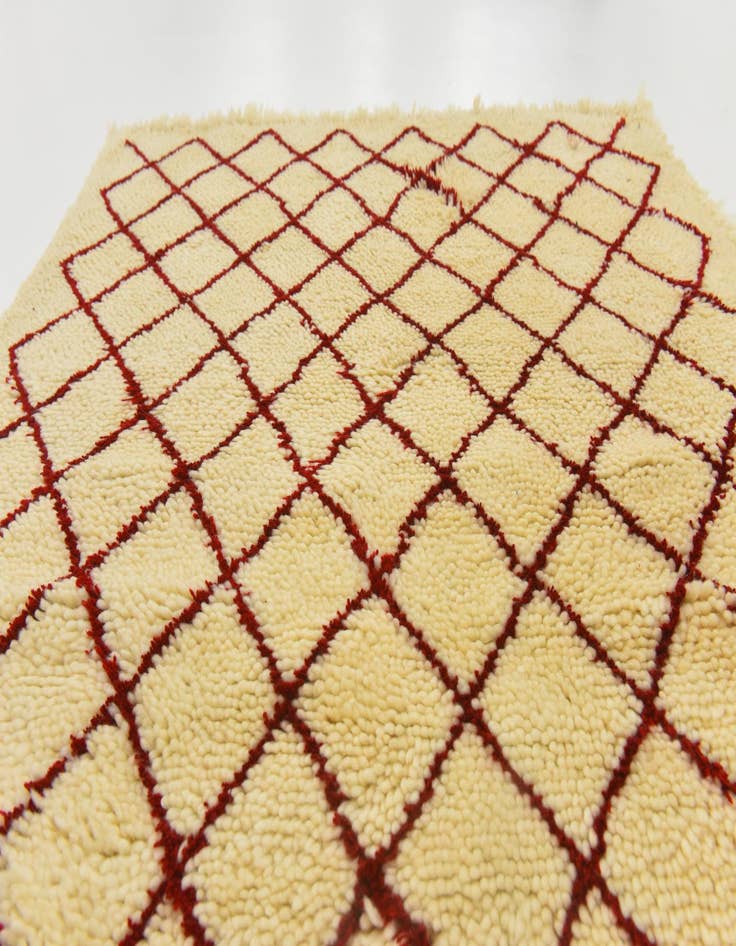 Detail image of  3' 6 x 5'  Hand Knotted Moroccan Wool Rug