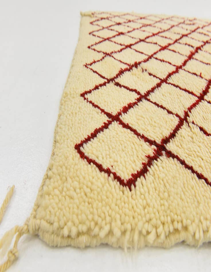 Detail image of  3' 6 x 5'  Hand Knotted Moroccan Wool Rug