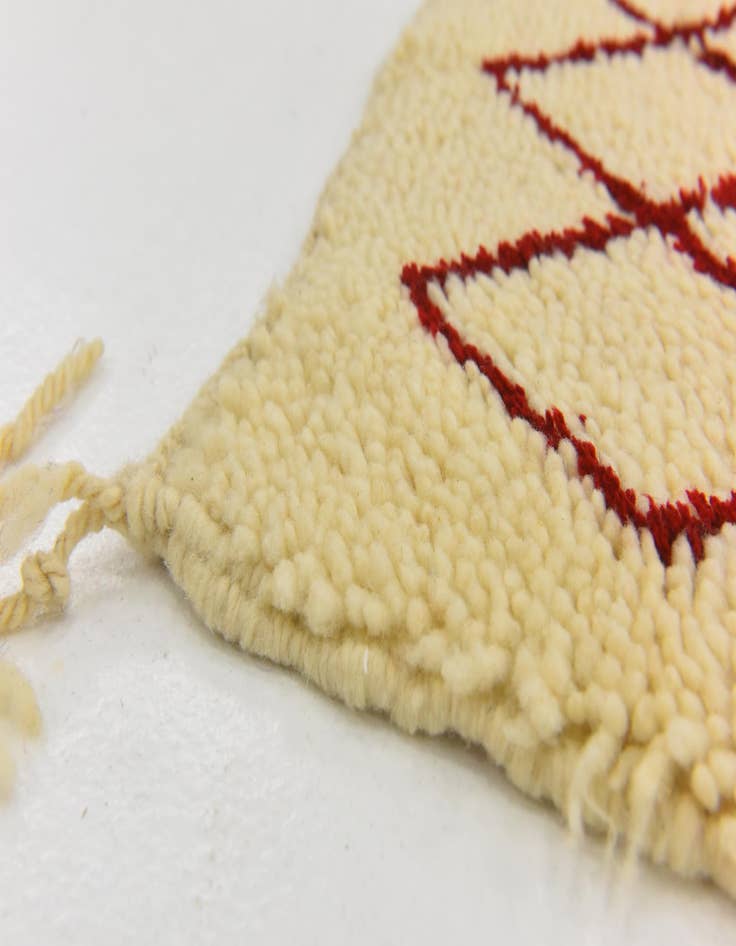 Detail image of  3' 6 x 5'  Hand Knotted Moroccan Wool Rug