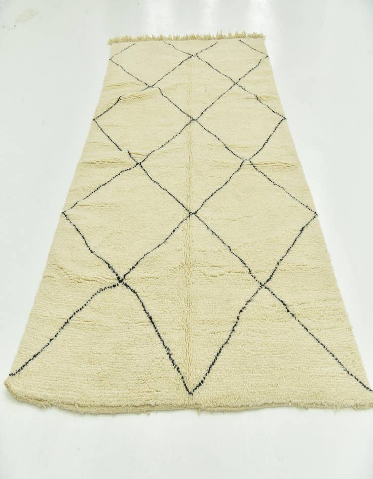 Detail image of  6' 4 x 10'  Hand Knotted Moroccan Wool Rug