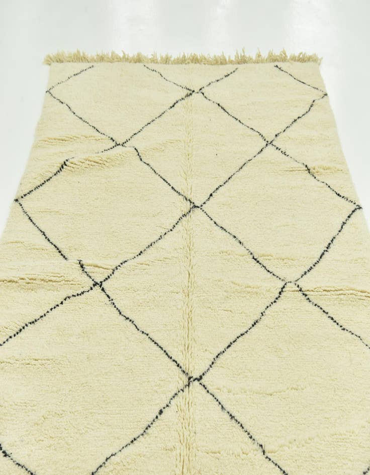 Detail image of  6' 4 x 10'  Hand Knotted Moroccan Wool Rug