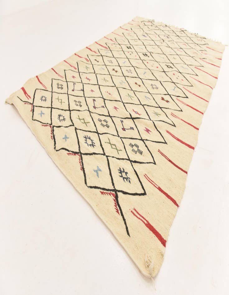 Detail image of  6' 1 x 9' 9  Hand Knotted Moroccan Wool Rug