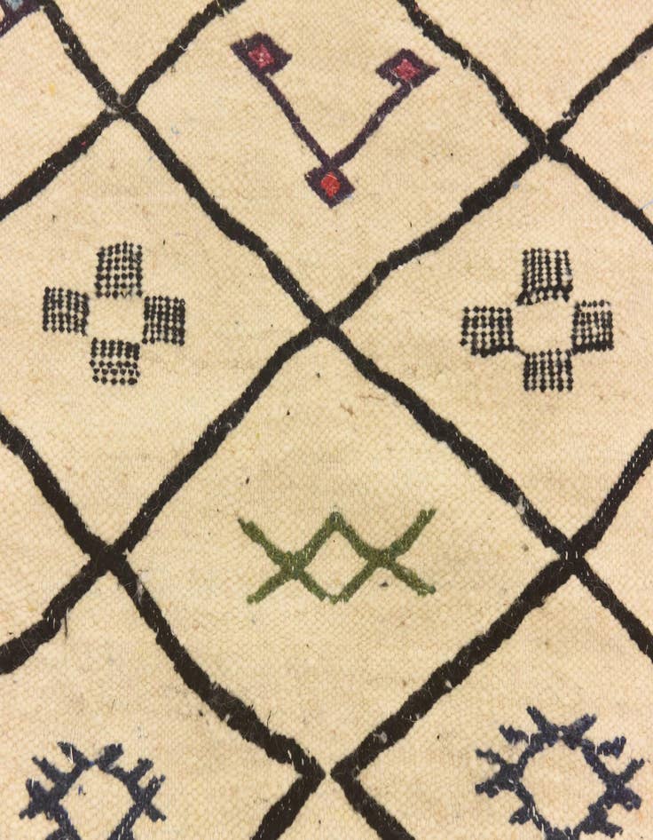 Detail image of  6' 1 x 9' 9  Hand Knotted Moroccan Wool Rug