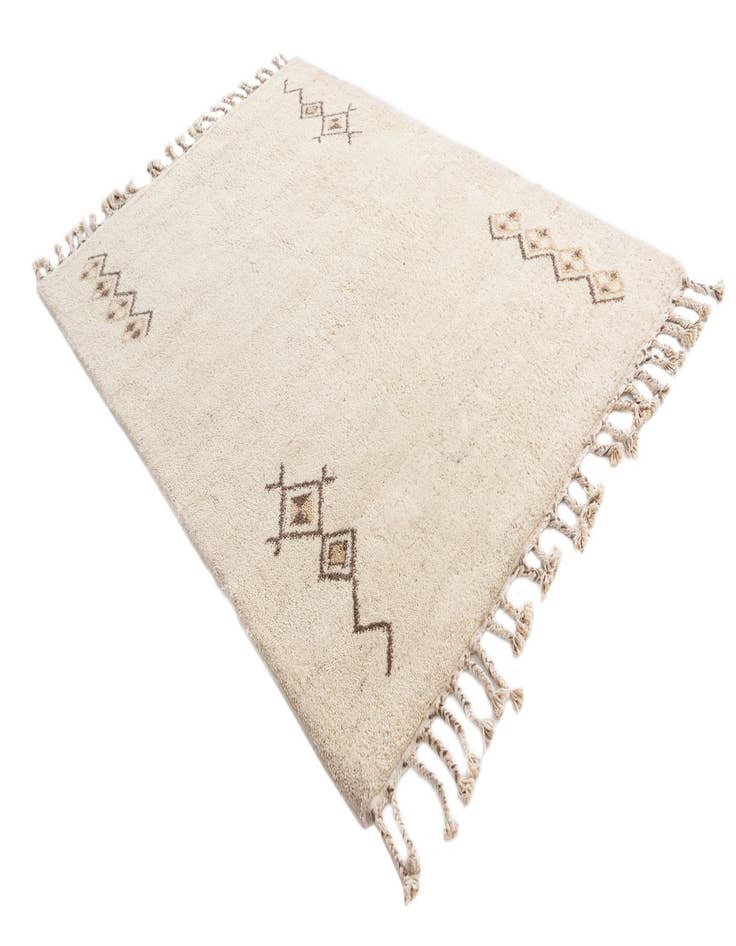 Detail image of  5' 8 x 8'  Hand Knotted Moroccan Wool Rug