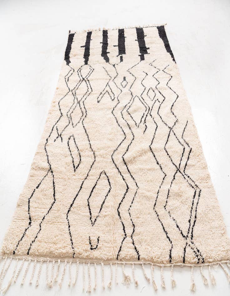 Detail image of  6' 3 x 9' 5  Hand Knotted Moroccan Wool Rug