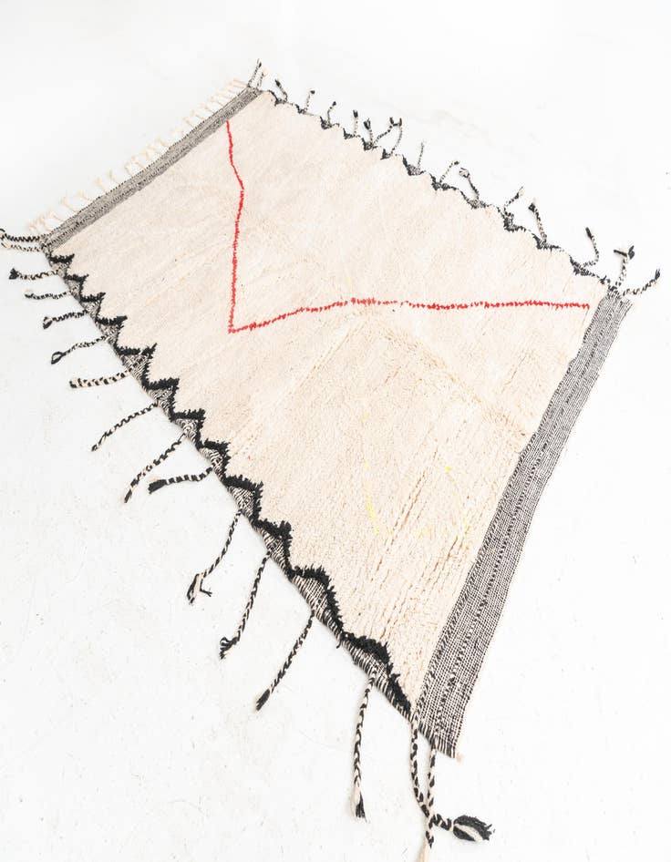 Detail image of  5' 3 x 8'  Hand Knotted Moroccan Wool Rug