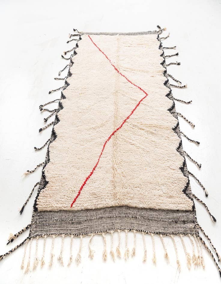 Detail image of  5' 3 x 8'  Hand Knotted Moroccan Wool Rug