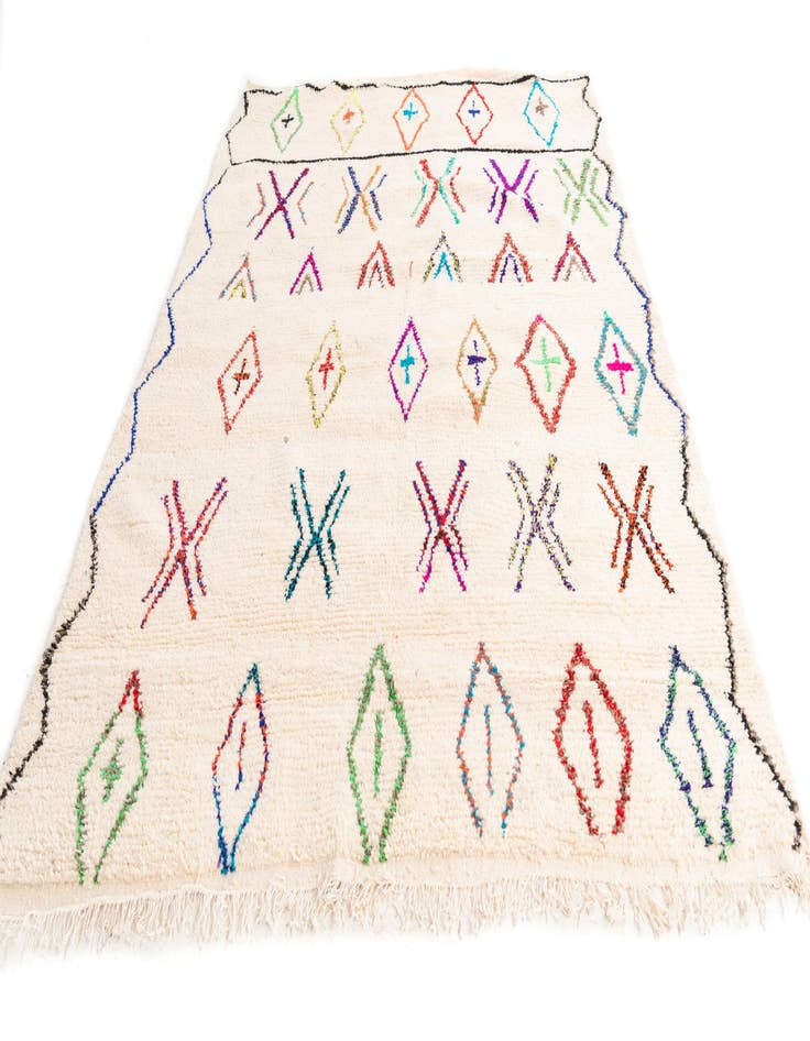 Detail image of  6' 6 x 9' 4  Hand Knotted Moroccan Wool Rug