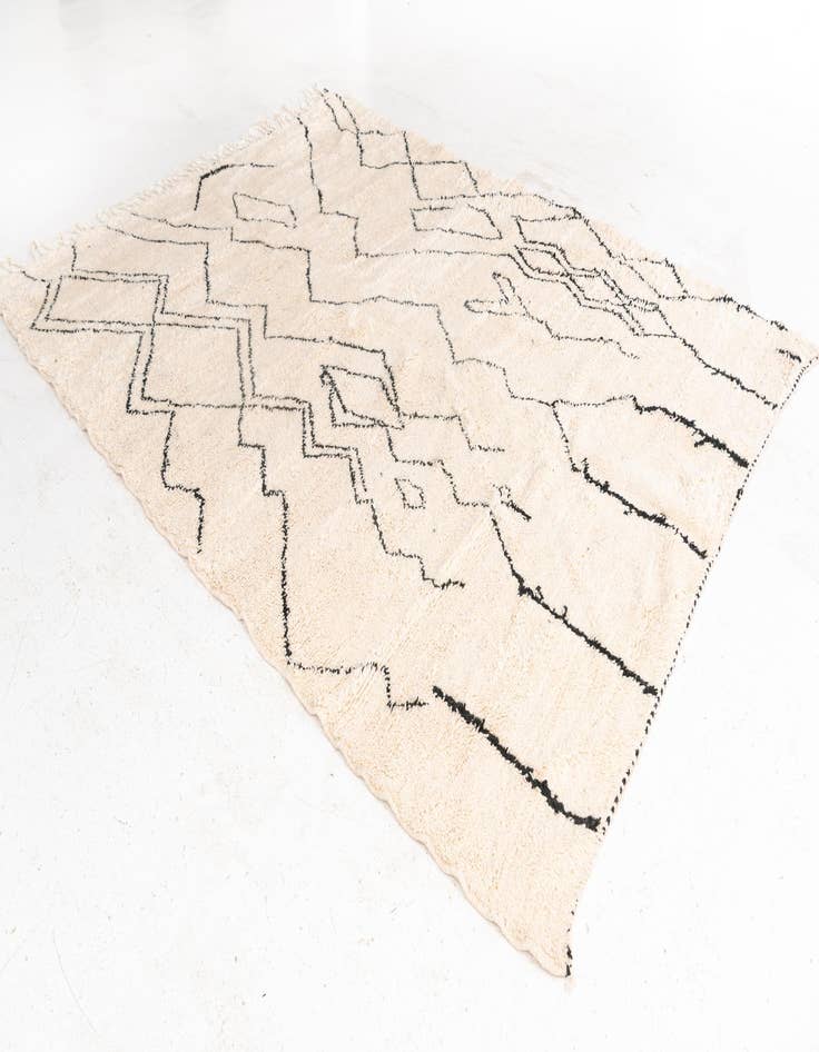 Detail image of  6' 10 x 9' 5  Hand Knotted Moroccan Wool Rug