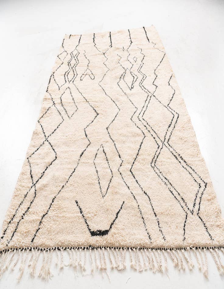 Detail image of  6' 10 x 9' 5  Hand Knotted Moroccan Wool Rug