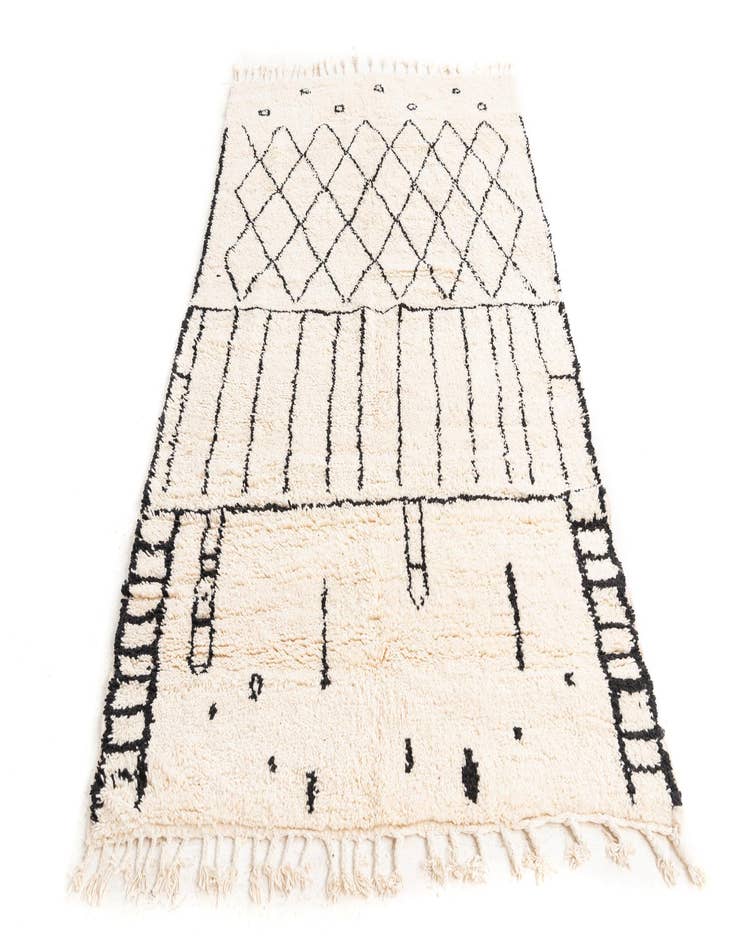 Detail image of  5' x 8'  Hand Knotted Moroccan Wool Rug