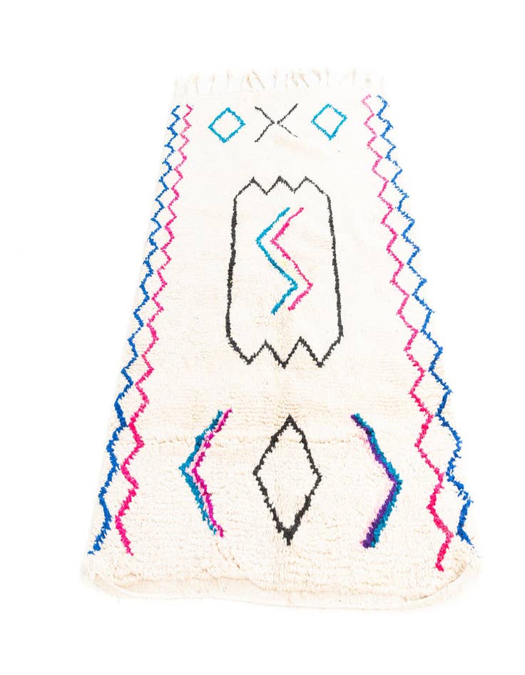 Detail image of  4' 6 x 6'  Hand Knotted Moroccan Wool Rug