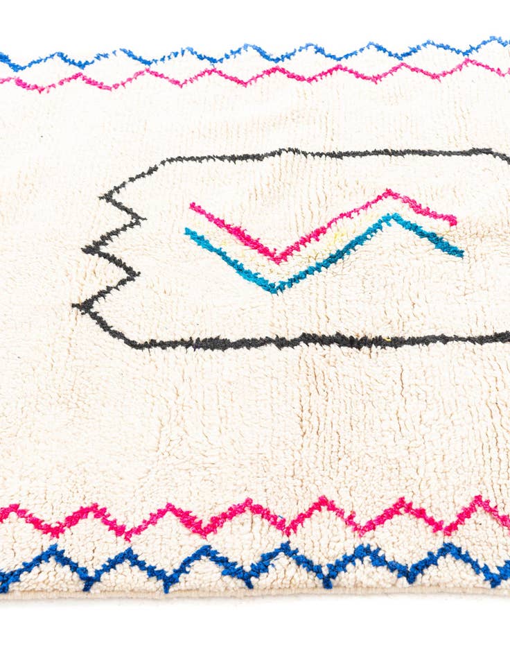 Detail image of  4' 6 x 6'  Hand Knotted Moroccan Wool Rug