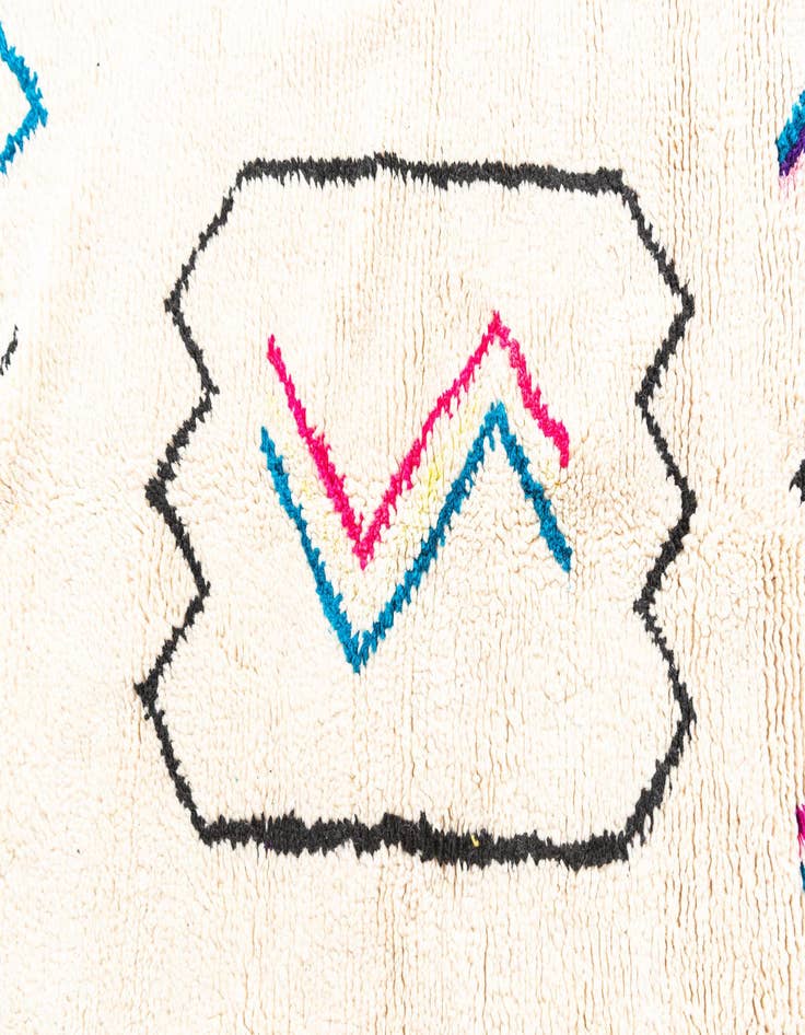 Detail image of  4' 6 x 6'  Hand Knotted Moroccan Wool Rug