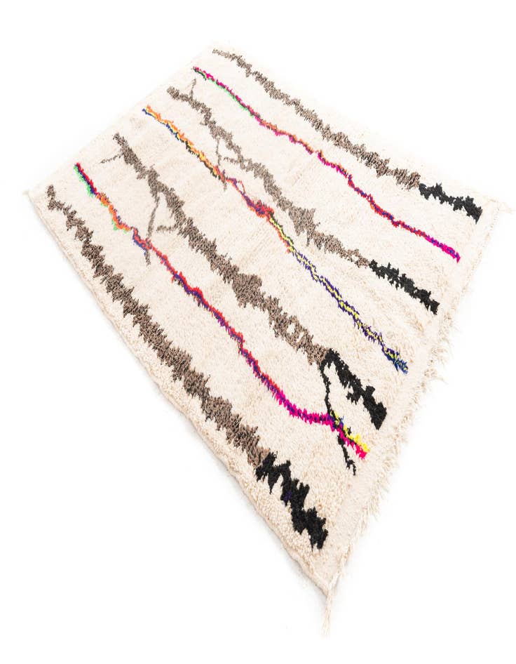 Detail image of  4' 9 x 6' 8  Hand Knotted Moroccan Wool Rug