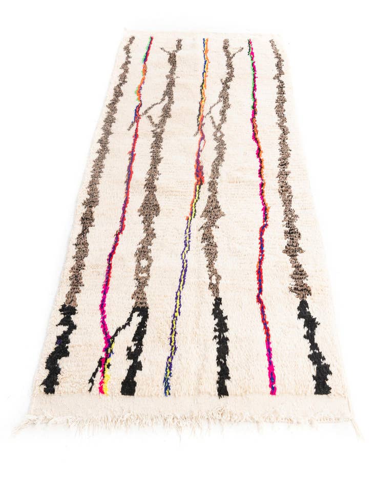 Detail image of  4' 9 x 6' 8  Hand Knotted Moroccan Wool Rug