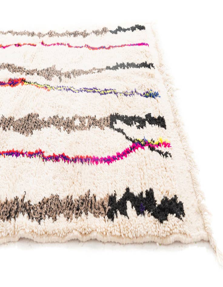 Detail image of  4' 9 x 6' 8  Hand Knotted Moroccan Wool Rug