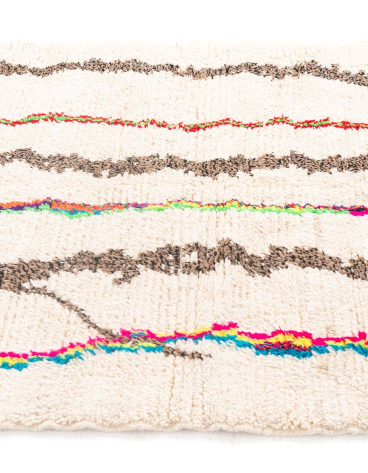 Detail image of  4' 9 x 7'  Hand Knotted Moroccan Wool Rug