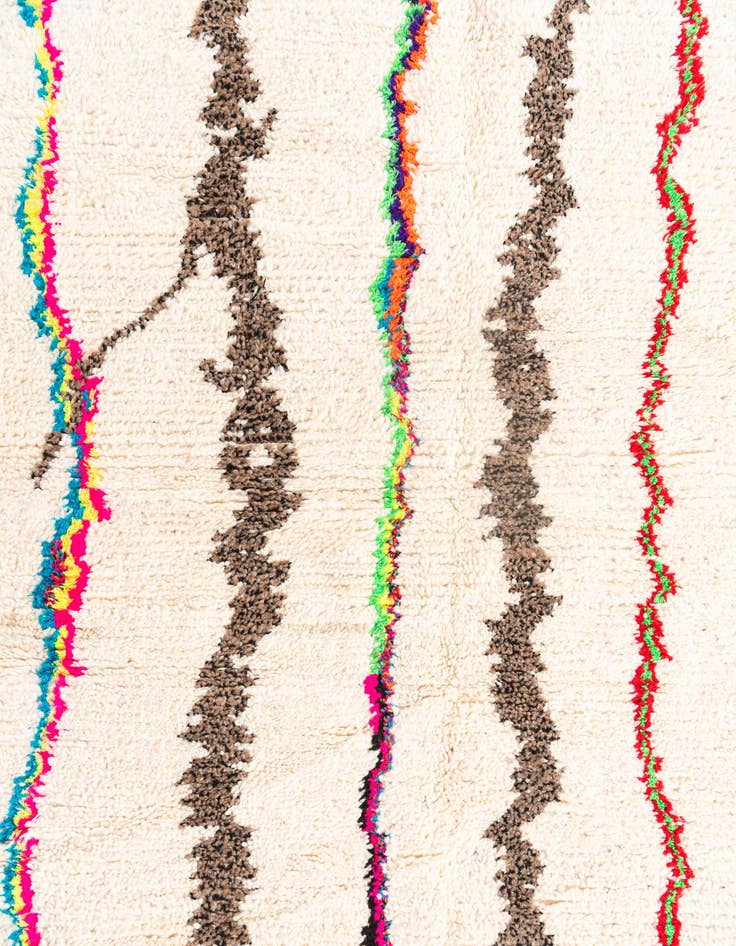 Detail image of  4' 9 x 7'  Hand Knotted Moroccan Wool Rug