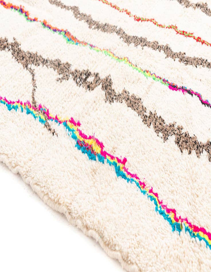 Detail image of  4' 9 x 7'  Hand Knotted Moroccan Wool Rug