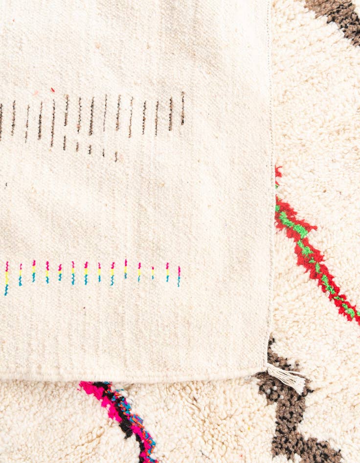 Detail image of  4' 9 x 7'  Hand Knotted Moroccan Wool Rug