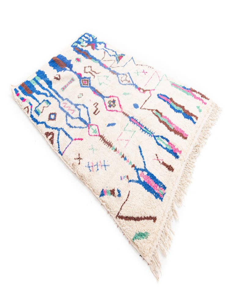 Detail image of  5' 3 x 8' 3  Hand Knotted Moroccan Wool Rug