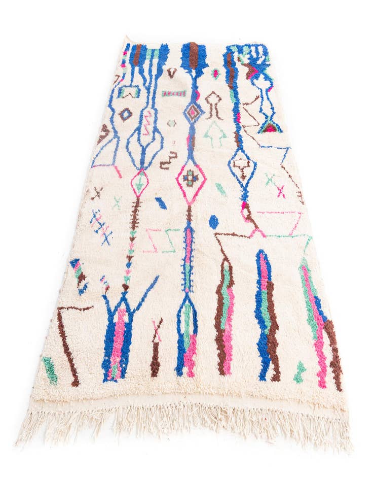 Detail image of  5' 3 x 8' 3  Hand Knotted Moroccan Wool Rug