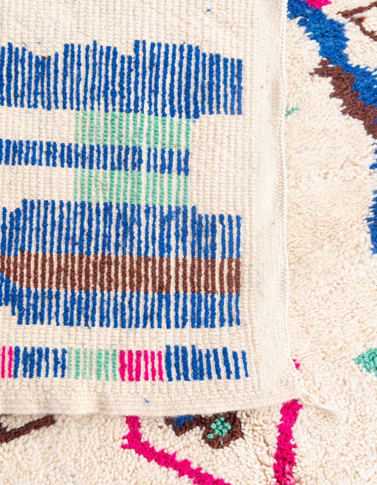 Detail image of  5' 3 x 8' 3  Hand Knotted Moroccan Wool Rug