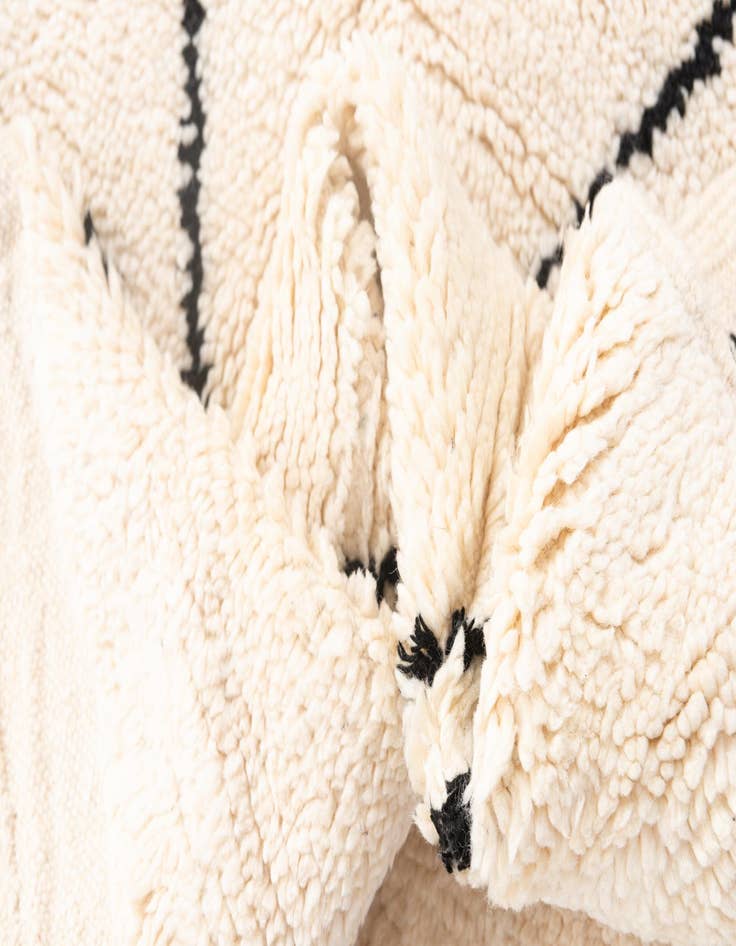 Detail image of  6' 5 x 10'  Hand Knotted Moroccan Wool Rug