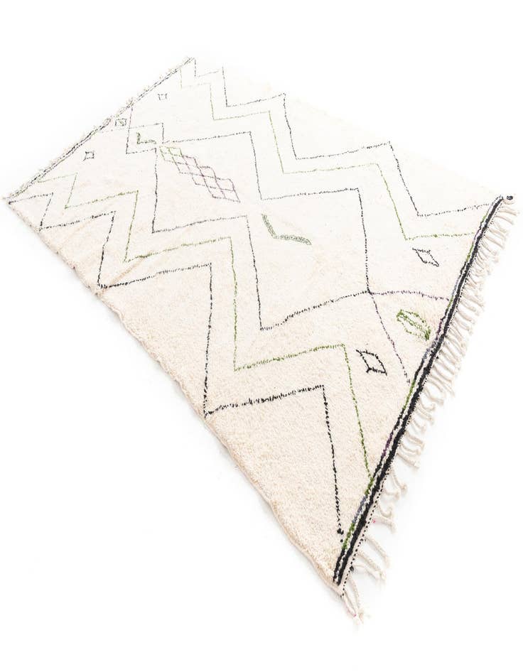 Detail image of  6' 8 x 10'  Hand Knotted Moroccan Wool Rug