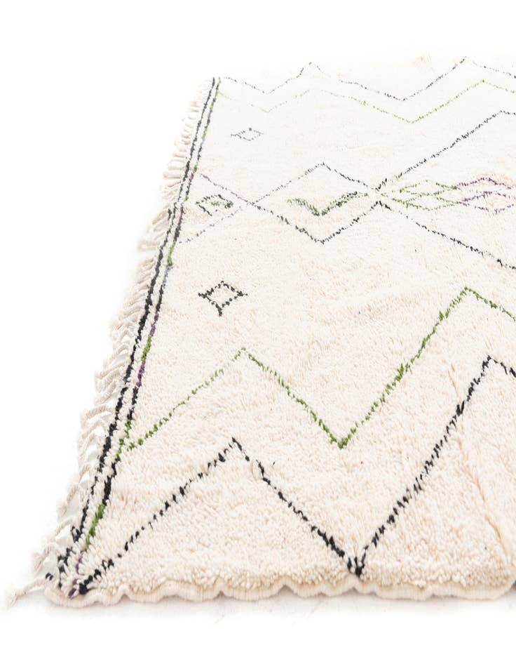 Detail image of  6' 8 x 10'  Hand Knotted Moroccan Wool Rug