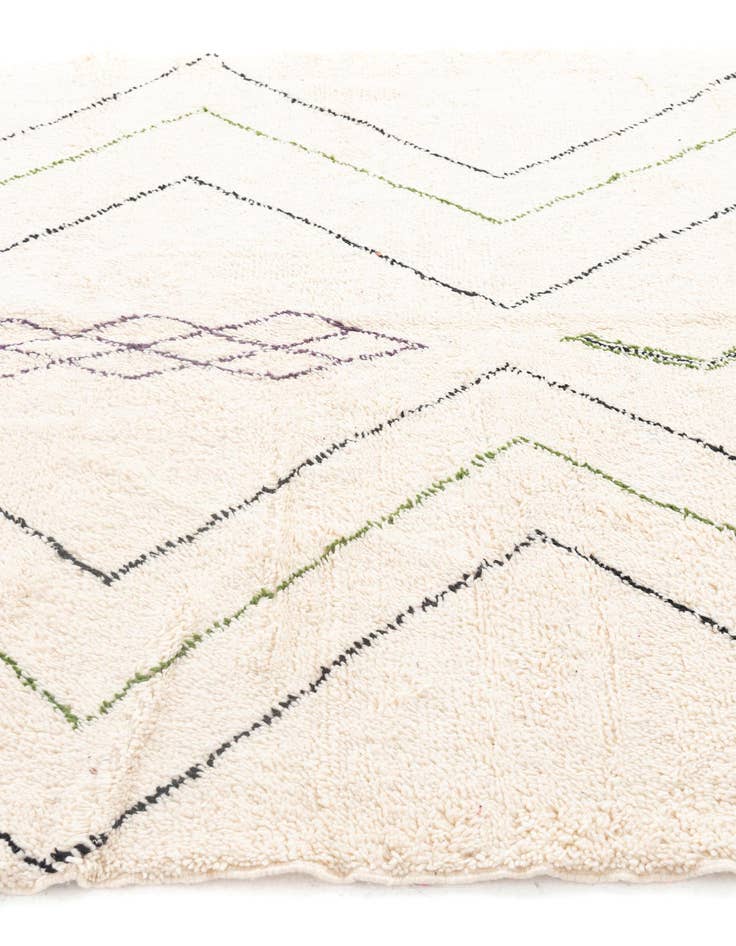 Detail image of  6' 8 x 10'  Hand Knotted Moroccan Wool Rug