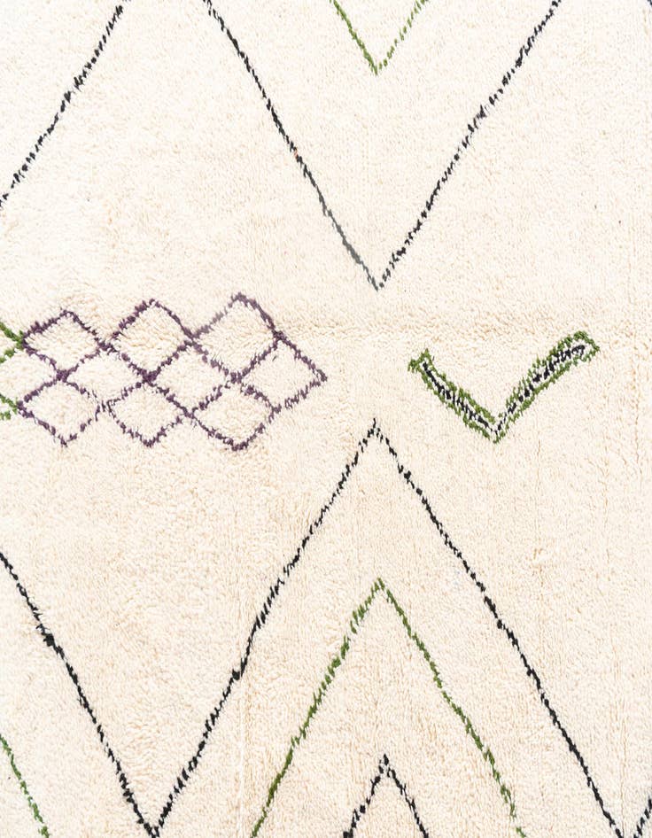 Detail image of  6' 8 x 10'  Hand Knotted Moroccan Wool Rug