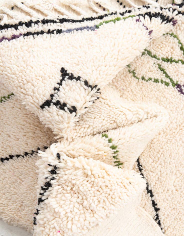 Detail image of  6' 8 x 10'  Hand Knotted Moroccan Wool Rug