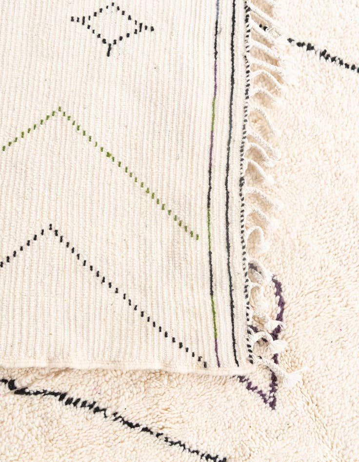 Detail image of  6' 8 x 10'  Hand Knotted Moroccan Wool Rug