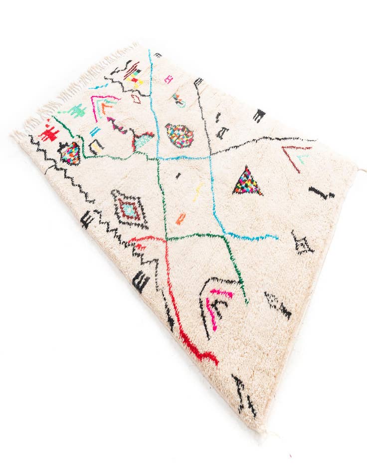 Detail image of  5' x 8'  Hand Knotted Moroccan Wool Rug