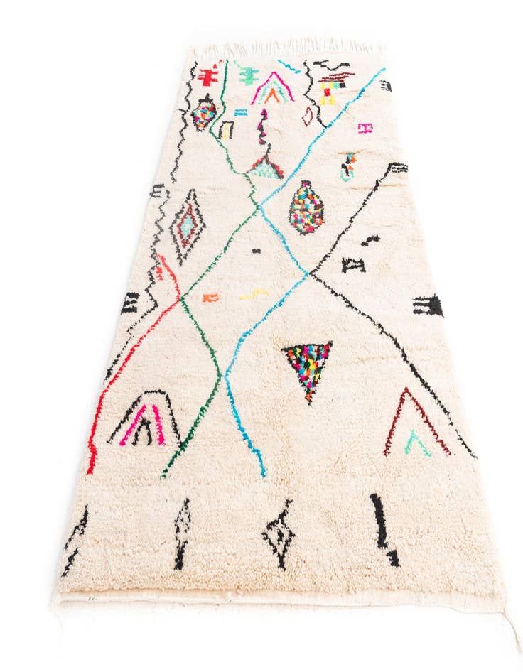 Detail image of  5' x 8'  Hand Knotted Moroccan Wool Rug