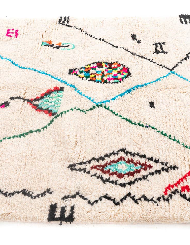 Detail image of  5' x 8'  Hand Knotted Moroccan Wool Rug