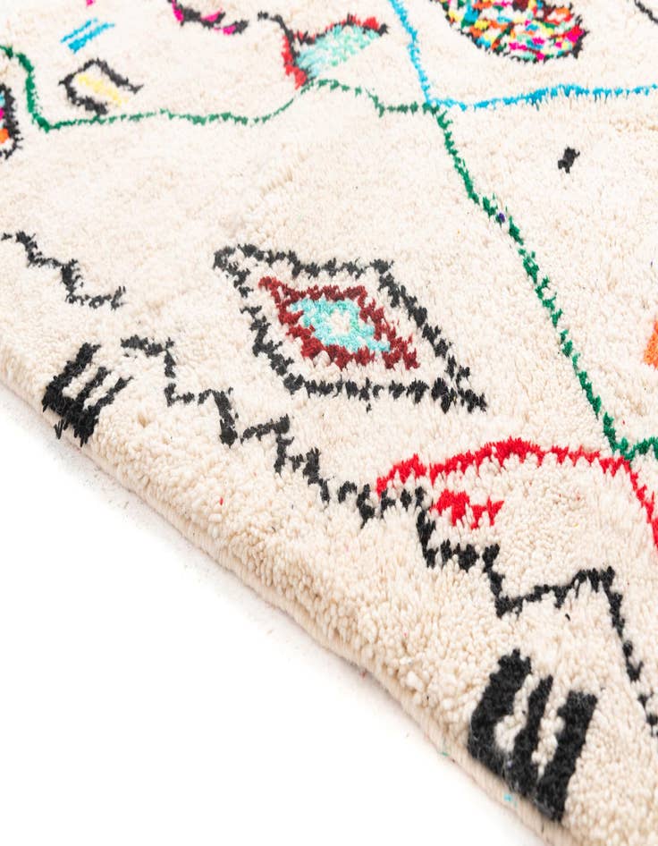 Detail image of  5' x 8'  Hand Knotted Moroccan Wool Rug