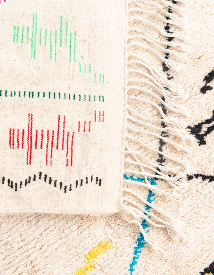 Detail image of  5' x 8'  Hand Knotted Moroccan Wool Rug