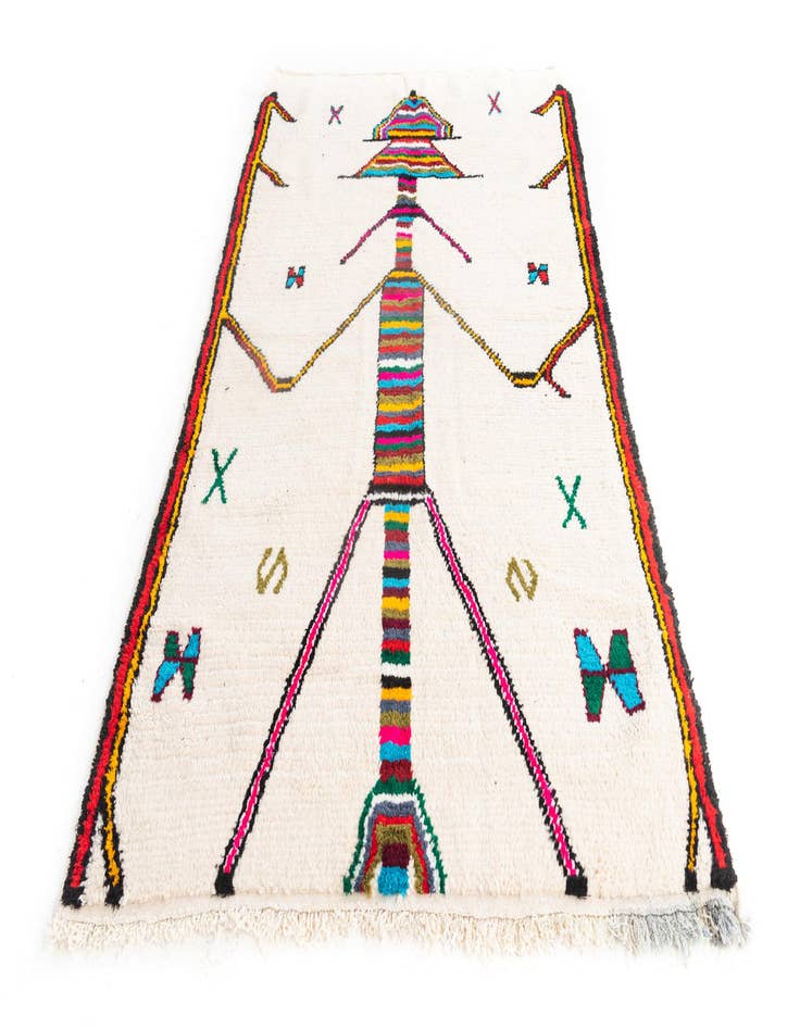 Detail image of  5' 2 x 8' 2  Hand Knotted Moroccan Wool Rug