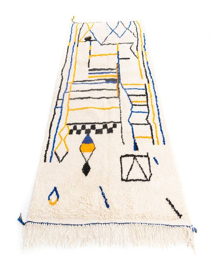 Detail image of  4' 10 x 7' 9  Hand Knotted Moroccan Wool Rug