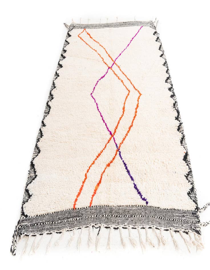 Detail image of  5' 4 x 7' 6  Hand Knotted Moroccan Wool Rug