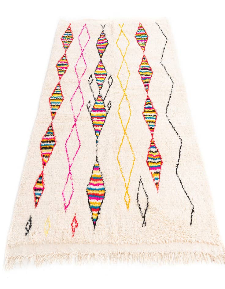 Detail image of  5' 2 x 6' 3  Hand Knotted Moroccan Wool Rug