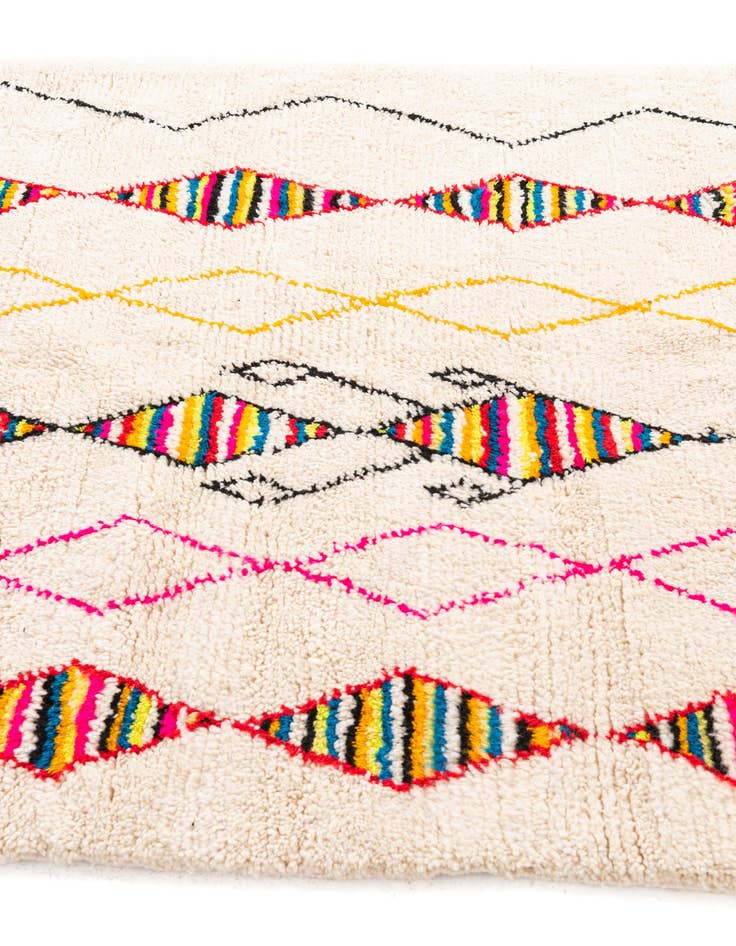 Detail image of  5' 2 x 6' 3  Hand Knotted Moroccan Wool Rug